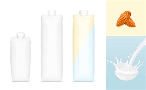 Set Mockup Kemasan Untuk Susu Jus Dan Lainlain Ilustrasi Stok Unduh
