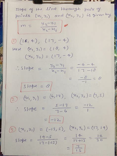 Solved Find The Slope Of The Line Through Each Pair Of Points 1 18