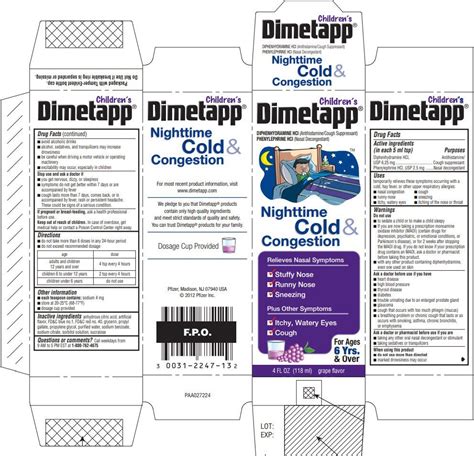 Dimetapp Cold And Cough Dosage Chart By Weight - Chart Walls