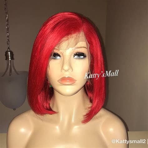 Red Bob Wig Lace Frontal Bob Wig Short Hair Wig Bob Wig Etsy