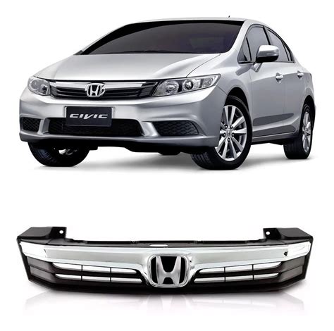 Grade Honda Civic 2012 2013 2014 2015 Friso Cromado Emblema Mercado Livre