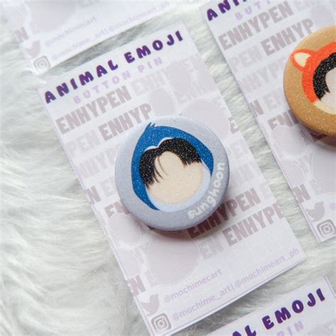 Enhypen Animal Characters Emoji Button Pin Made By Etsy