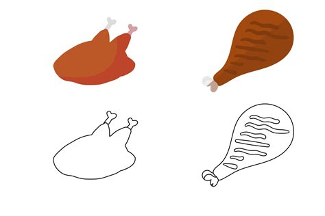 Cooking Chicken Food Icons Graphic By Uxostudio Creative Fabrica