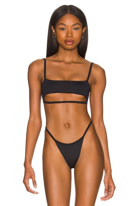 Indah Leann Cut Out Bikini Top In Black REVOLVE