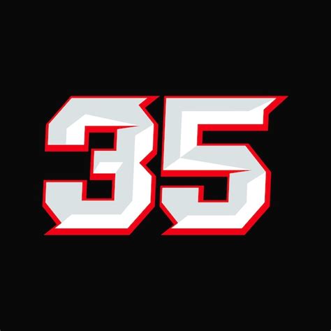 Premium Vector | Number racing 35 design vector