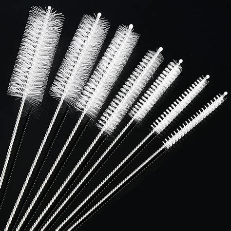 7PCS Bottle Clean Brush Set Stainless Steel Soft Hair Brush Pipette