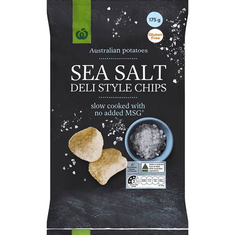 Woolworths Sea Salt Deli Style Potato Chips 175g Woolworths