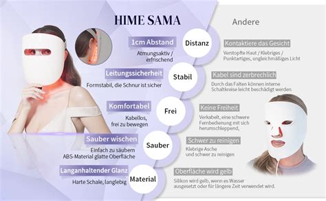 HIME SAMA Led Maske Gesicht Rote Nir und Blaue Hautpflegemaske für