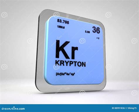 Krypton Kr Chemical Element Periodic Table Stock Illustration Illustration Of Science