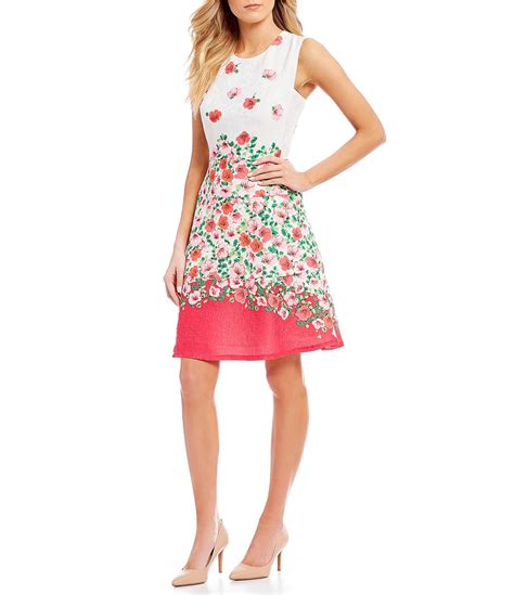 Shop For Karl Lagerfeld Paris Border Floral Printed Sleeveless Swing