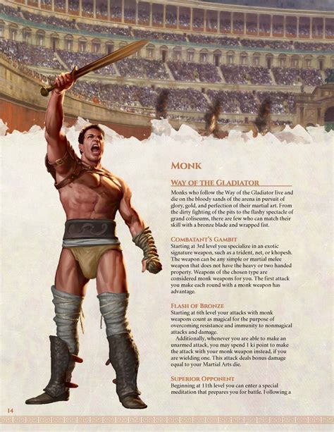 Monk Way Of The Gladiator Arkadia Greek D D 5e Artofit