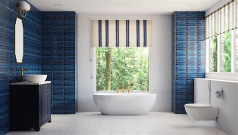 Blue Porcelain Bathroom Tile Design Livspace