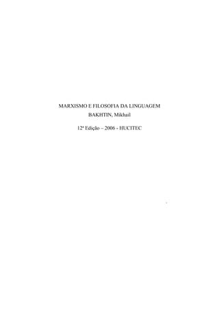 Marxismo E Filosofia Da Linguagem Bakhtin Pdf