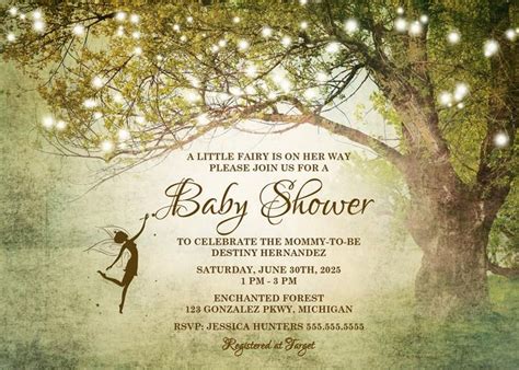 Printable Fairy Tale Baby Shower Invitation Enchanted Forest Etsy