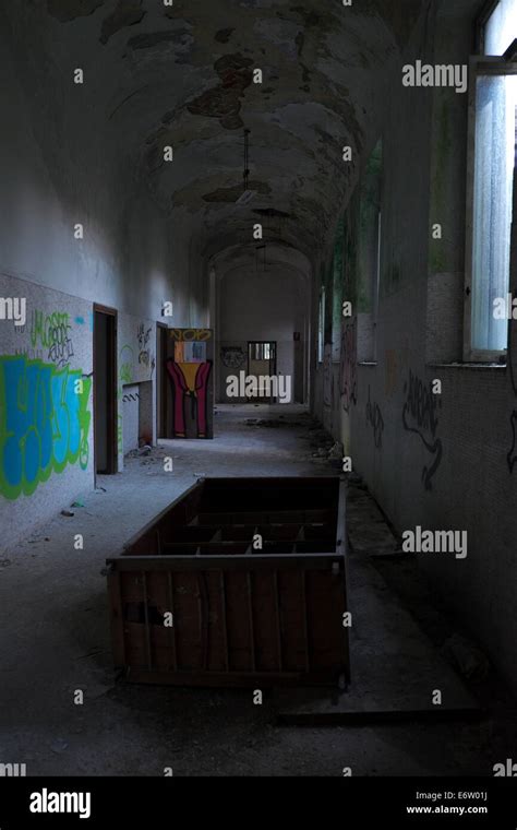 A Corridor In Abandoned Asylum Italy Stock Photo Alamy