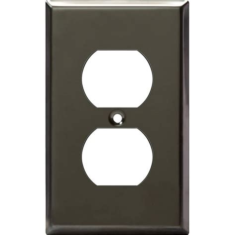 Enerlites Duplex Receptacle Metal Wall Plate Stainless Steel Outlet