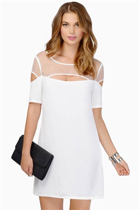 Sexy White Shift Dress White Dress Cut Out Dress Shift Dress 11 Tobi Us