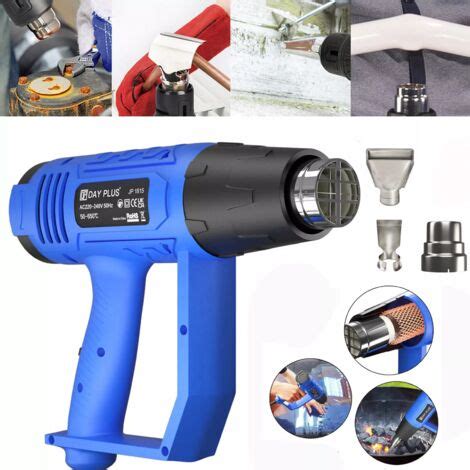 W Hot Air Heat Gun Dual Temperature Power Tool Nozzles Heater For Workshop