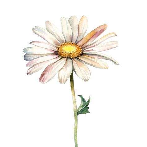 Premium Photo Daisy Flower Watercolor Painting