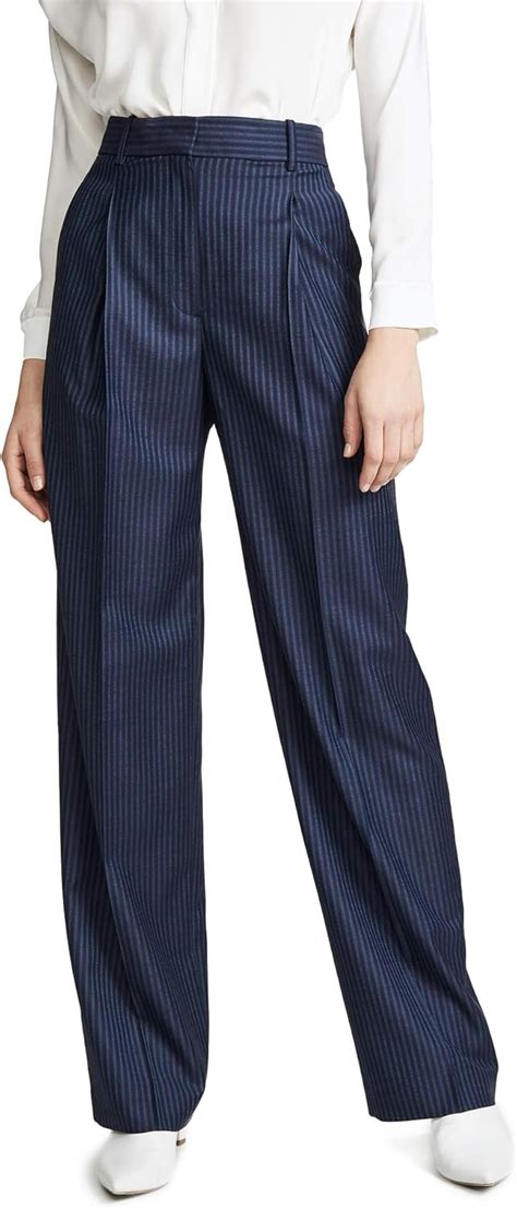 Theory Womens High Waisted Wide Leg Pleat Trouser Navy Sapphire