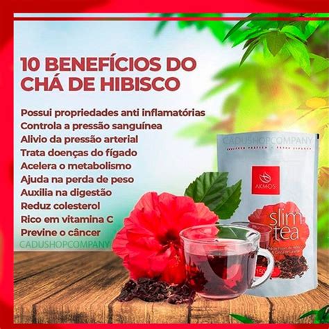 Akmos Chá Vemelho Slim Tea Hibiscus 150g 3uni Parcelamento sem juros