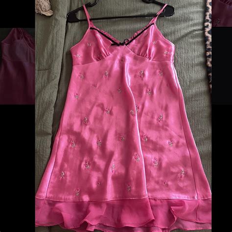 Hot Pink Lingerie Slip Dress With Sweetheart Bow And Depop