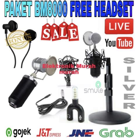 Jual Paket Mic Condenser Bm 8000 Recording Bm 8000 Stand Meja Free