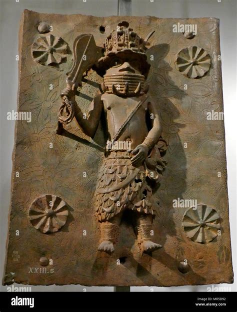 Benin Bronze Metal Plaque That Decorated The Royal Palace Of The Benin