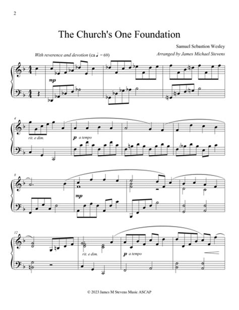 The Church's One Foundation - Piano Hymn Arrangement by James Michael ...