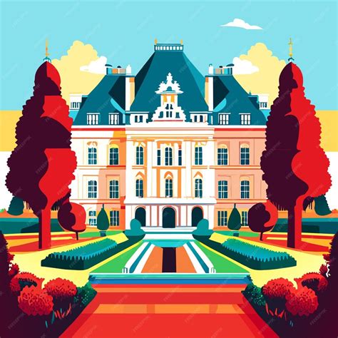 Premium Vector Palace Of Versailles Water Color Paint Or Vector