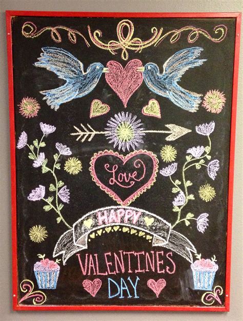 Cute Valentines Chalkboard Message In Colored Chalk