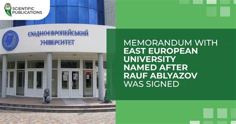 Memorandum with Rauf Abliazov Eastern European University was signed ...