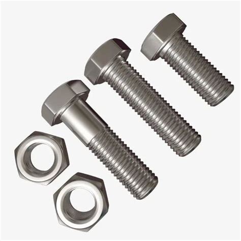 Silver Hexagonal Ss Full Thread Hex Bolt For Automobiles Packaging