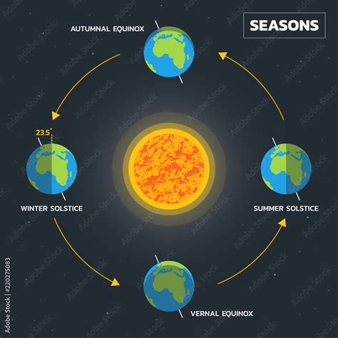 Earths Season Diagram Vector Vector De Stock Adobe Stock