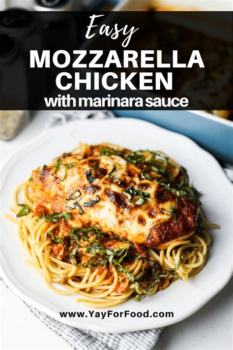 Easy Mozzarella Chicken With Marinara Sauce Yay For Food