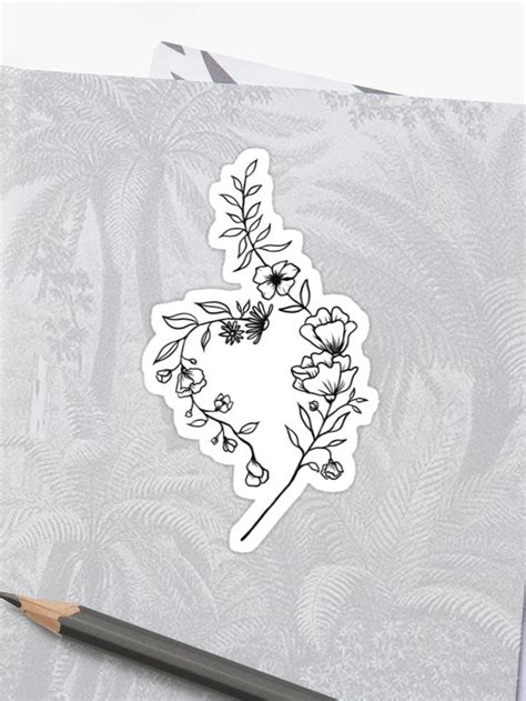 NEDA Symbol Flower Sticker By Mshem Redbubble Flower Tattoo