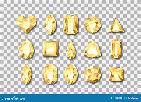 Sistema De Gemas Y De Joyas De Oro Realistas En Fondo Transparente