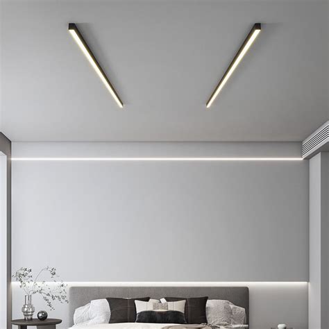 Modern LED Ceiling Light Long Strip Surface Mounted Ceiling Lamp Living ...
