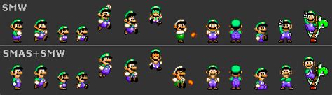 Super Mario World Luigi Sprites