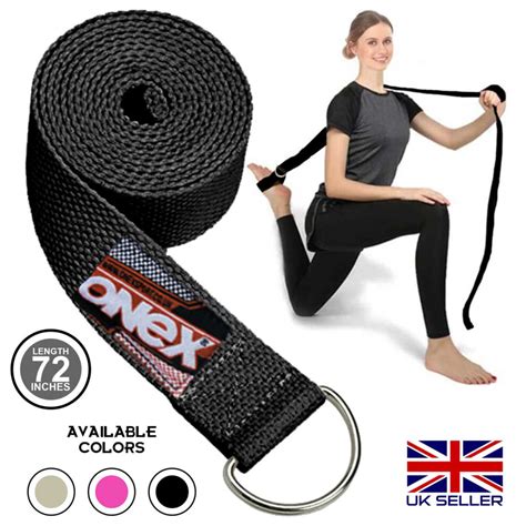 Black Yoga Straps D Ring Fitness Exercise Straps Yoga Class Training