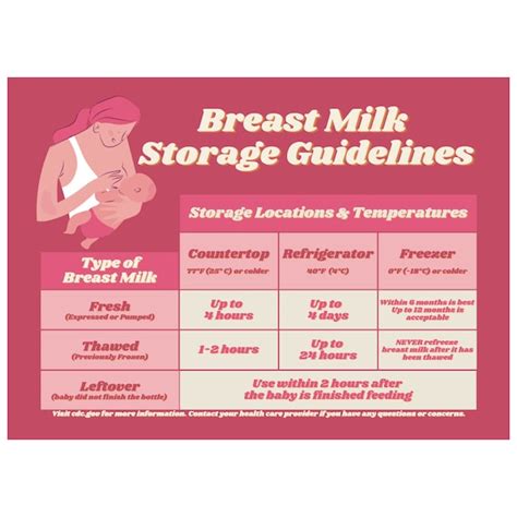 Breast Milk Storage Cdc Guidelines Magnet Etsy