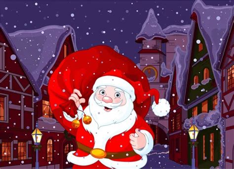 Santa Claus Jumping From Chimney Royalty Free Vector Image Santa