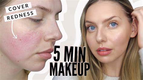 5 Minute Makeup To Cover Up Redness Rosacea Using Only Clean