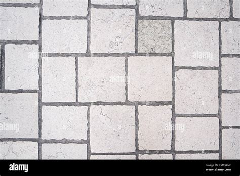 Gray Brick Stone Outdoor Top View Background Square Pavement Tiles