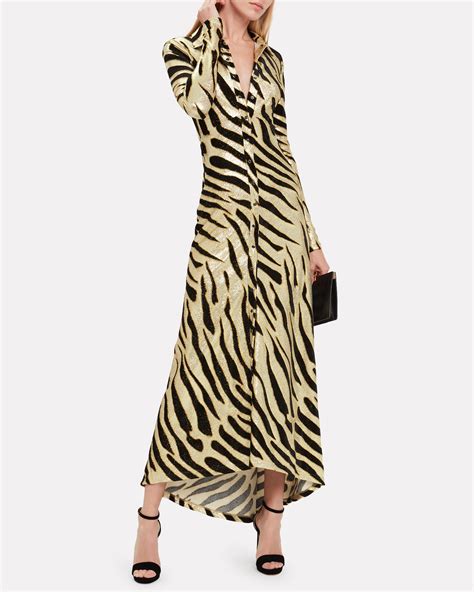 Tiger Print Metallic Dress