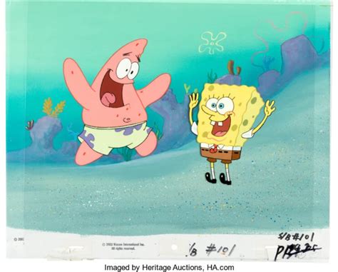 Spongebob Production Art An Animation Cel Test To Originally Be Used In