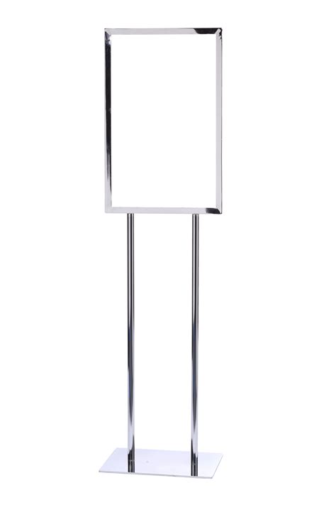 Poster Sign Frame Stand 14 X 22 Polished Chrome Vertical Allignment