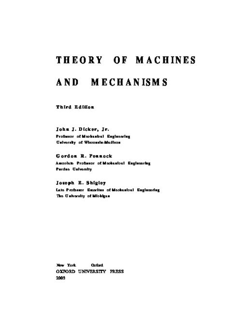 Theory Of Machines And Mechanisms Pdfcoffee