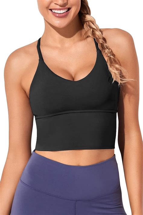 Ruzixt Women Padded Sports Bra Longline Camisole Crop Tank Tops