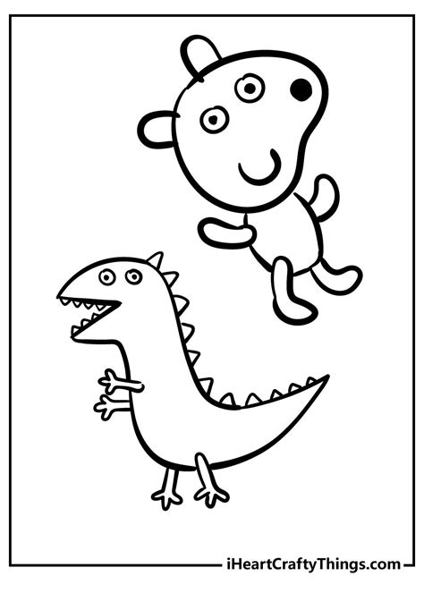 Peppa Pig Dinosaur Coloring Page